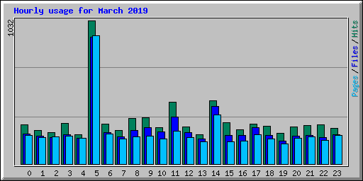 Hourly usage for March 2019